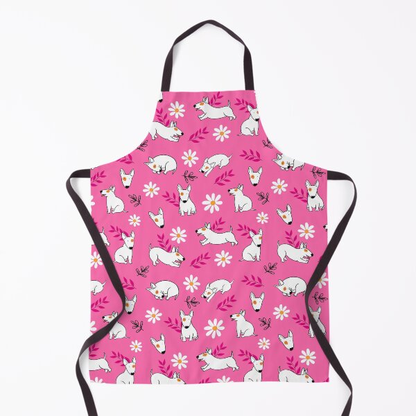 Item preview, Cute Bull Terrier White And Daisy Flower Pattern Pink designed and sold by BeebooDesign.