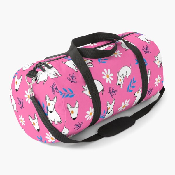 Item preview, Cute Bull Terrier White And Daisy Flower Pattern Pink2 designed and sold by BeebooDesign.