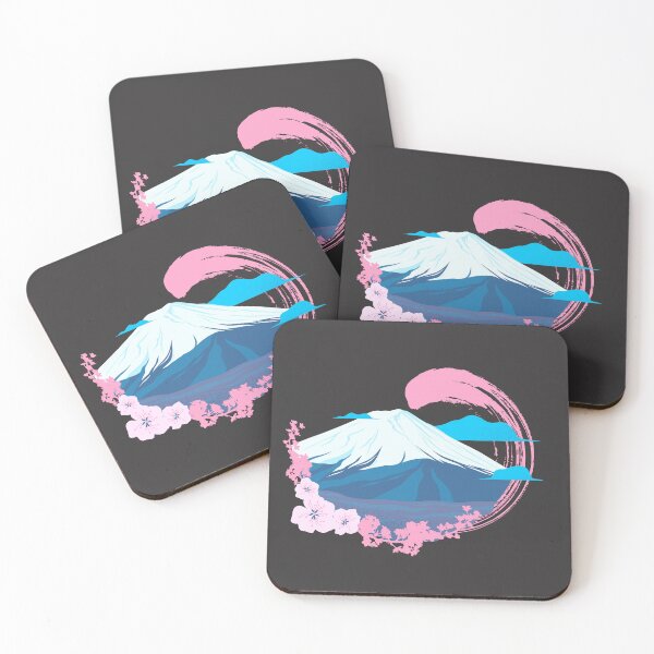 Item preview, Japanese Mountain Blossom Design Coasters designed and sold by YoungbearCo.