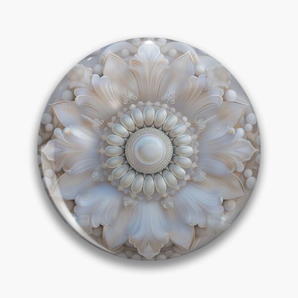 Item preview, White porcelain mandala decorated with gilding designed and sold by Fantasyplus.