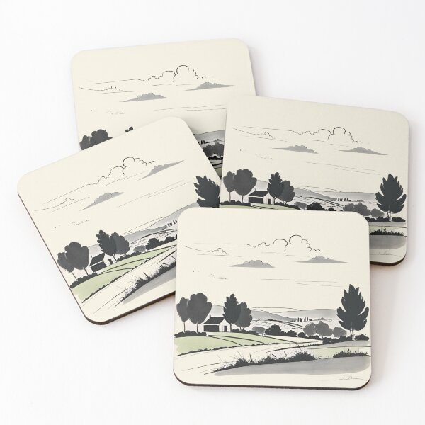 Item preview, Patterns No. 251. Mid Century. Modern. Vintage Retro. French Landscape. Sketch. Draw. France. Countryside.   By Carraan designed and sold by CARRAANN.