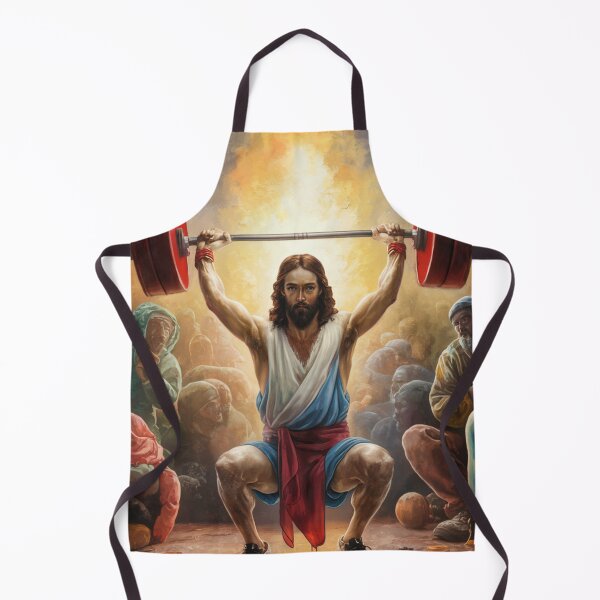 Item preview, FUNNY JESUS LIFTING WEIGHT" Gyming Jesus designed and sold by Obinne.