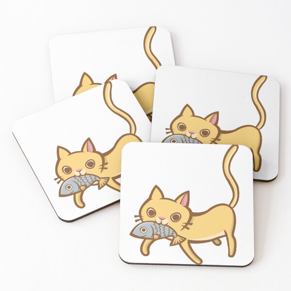 Item preview, Cartoon Cat with fish in mouth designed and sold by RaionKeiji.
