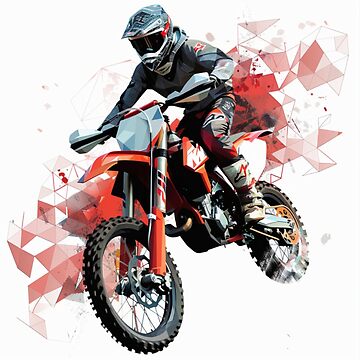 Artwork thumbnail, Motocross rider performing jump geometric patterns  Active Outdoors Inspired Art by CDC40