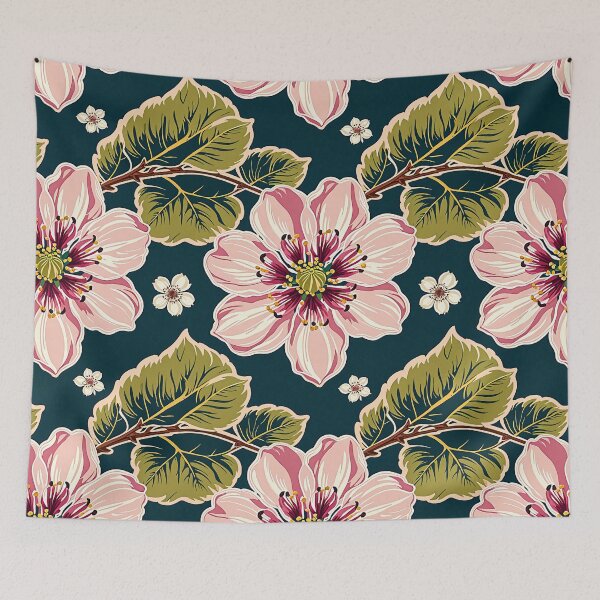 Item preview, Vibrant pink Flower Illustration - Botanical Artwork, Sensations of a vibrant spring day designed and sold by yeekazar.