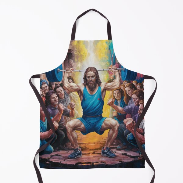 Item preview, "JESUS THE ULTIMATE DEAD LIFTER " .JESUS WITH SIX PACK FUNNY PAINTING designed and sold by Obinne.