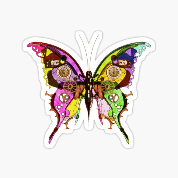 Steampunk Butterfly Sticker