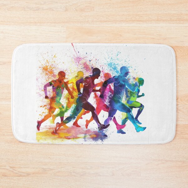Item preview, Runners kicking splashes colour sprint Active Outdoors Inspired Art designed and sold by CDC40.