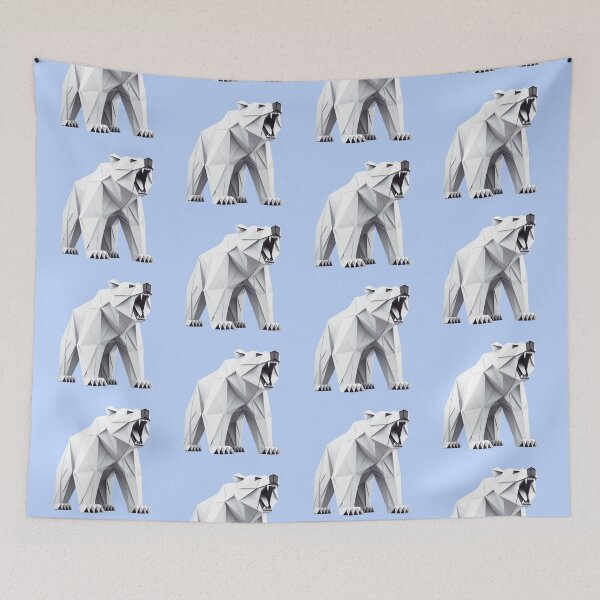 Item preview, Polar bear icy scary simple dangerous, origami, geometric style  designed and sold by coloursforkids.