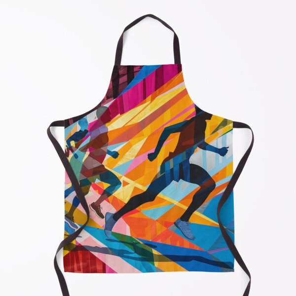 Item preview, Runners powering through course geometric patterns Active Outdoors Inspired Art designed and sold by CDC40.