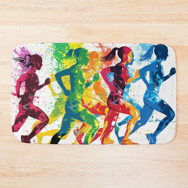 Item preview, Runners kicking splashes colour sprint Active Outdoors Inspired Art designed and sold by CDC40.