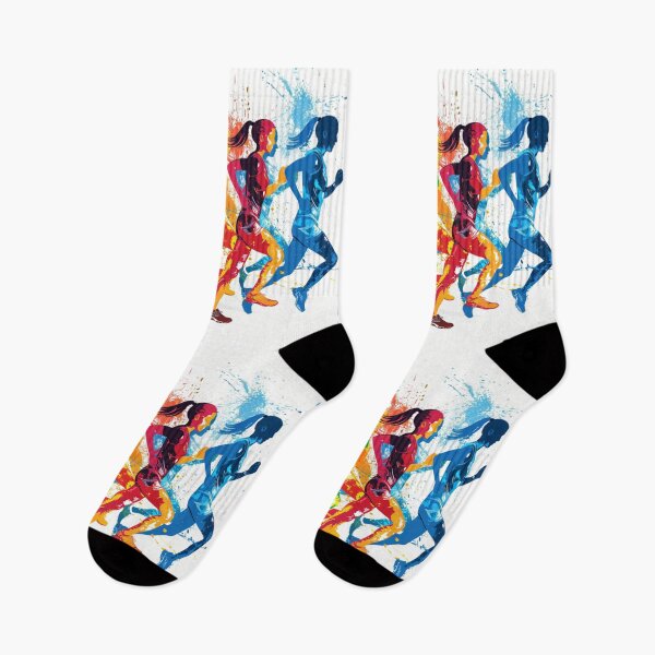 Item preview, Runners kicking splashes colour sprint Active Outdoors Inspired Art designed and sold by CDC40.
