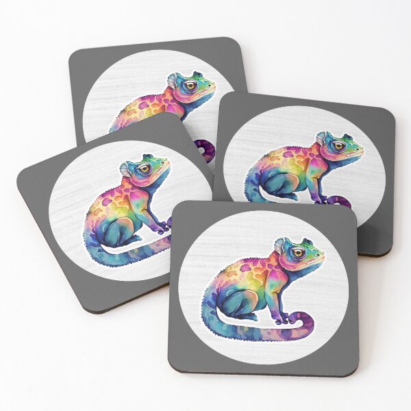 Item preview, Vibrant Chameleon Watercolor Drawing designed and sold by LivingColorful.