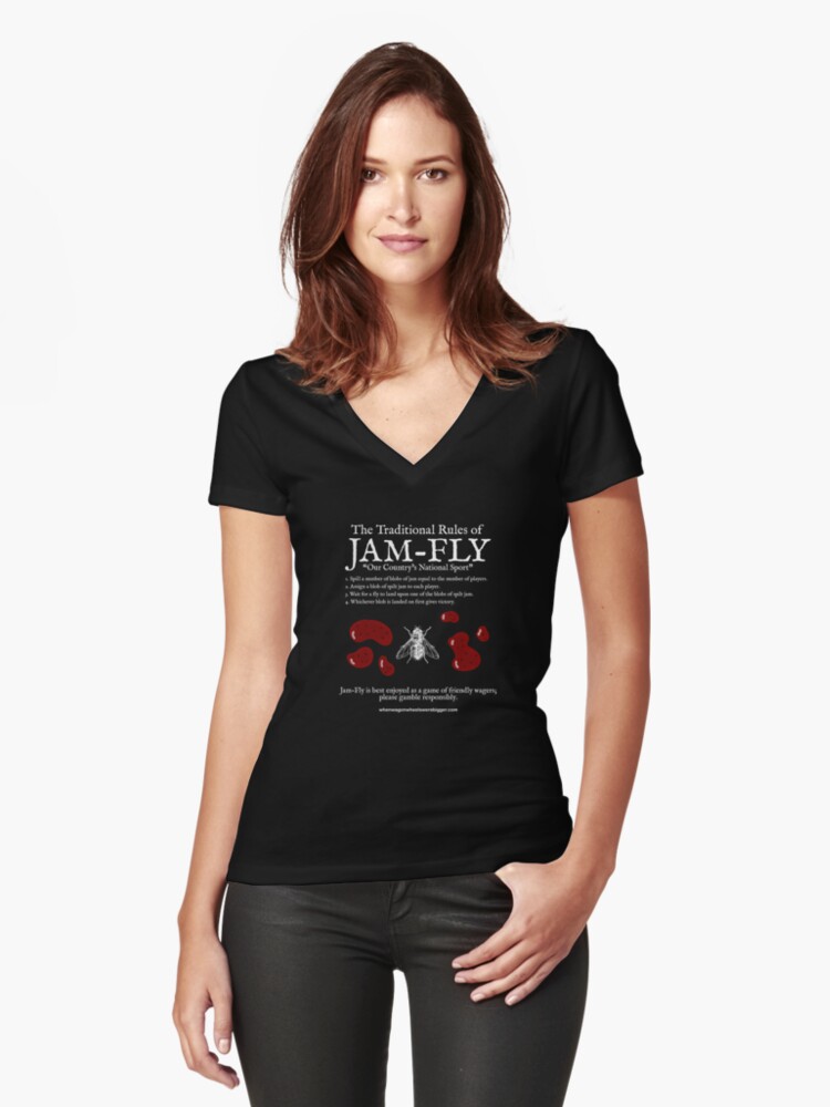 Thumbnail 1 of 3, Fitted V-Neck T-Shirt, Jam-Fly designed and sold by W4BPodcasts.