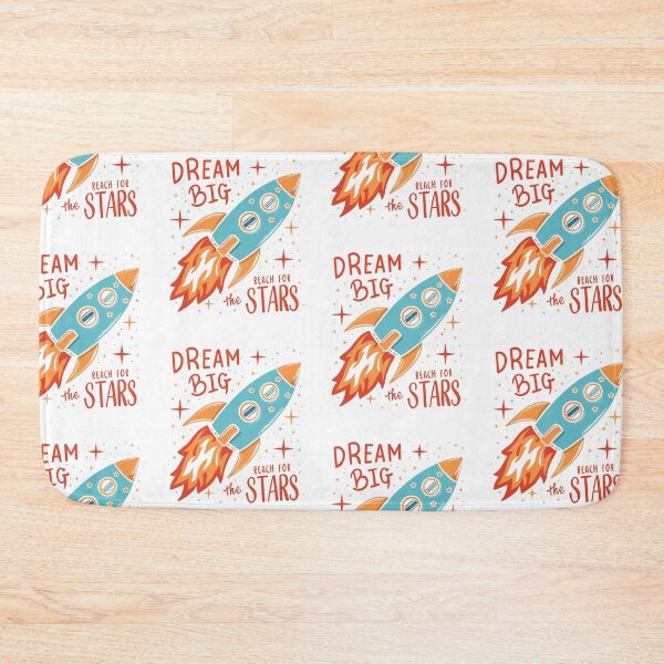 Item preview, Dream Big Reach for the Stars - Motivational Rocket Ship Illustration Typography designed and sold by HahaHandlesHub.