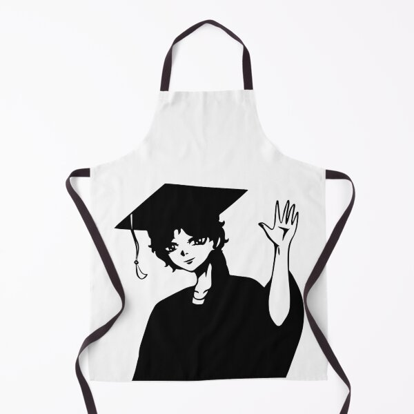 Item preview, Anime student graduating with a confederate flag on his head. Black and white image. designed and sold by animeshki.