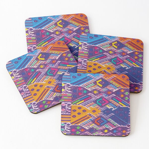 Item preview, Multicolor hand-made embroidery vibrant textile Mexican folk art dopamine decor designed and sold by T-Mex.