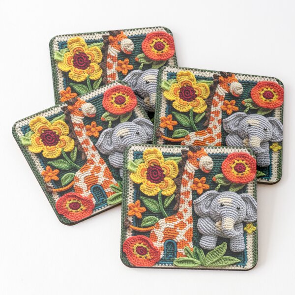 Item preview, Jungle animal crochet square designed and sold by NuttyCottage.