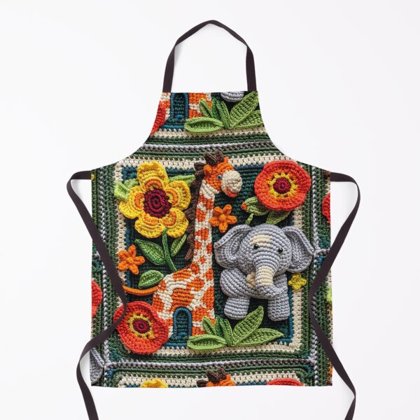 Item preview, Jungle animal crochet square designed and sold by NuttyCottage.