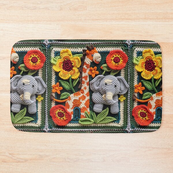 Item preview, Jungle animal crochet square designed and sold by NuttyCottage.