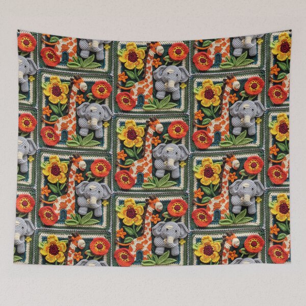 Item preview, Jungle animal crochet square designed and sold by NuttyCottage.