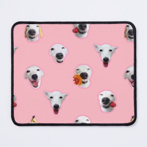 Item preview, Funny shocked white dog face pattern pink designed and sold by BeebooDesign.