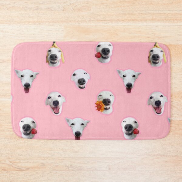 Item preview, Funny shocked white dog face pattern pink designed and sold by BeebooDesign.