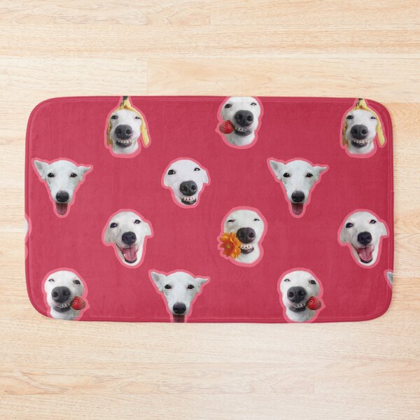 Item preview, Funny shocked white dog face pattern red designed and sold by BeebooDesign.