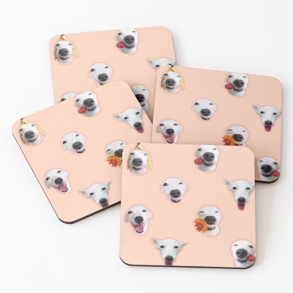 Item preview, Funny shocked white dog face pattern tan designed and sold by BeebooDesign.