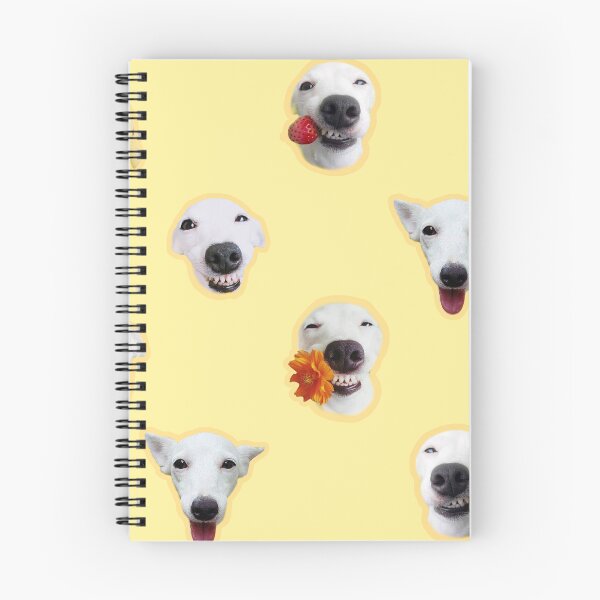 Item preview, Funny shocked white dog face pattern yellow designed and sold by BeebooDesign.