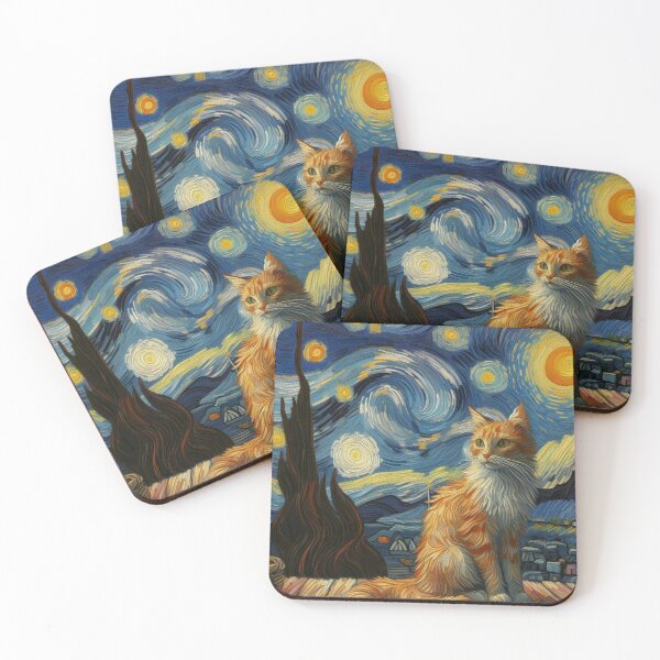 Item preview, Vincent van gogh cat view designed and sold by tipitoes.