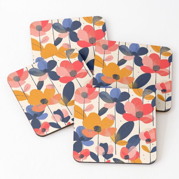 Item preview, Colorful abstract flowers designed and sold by OtterFactory.