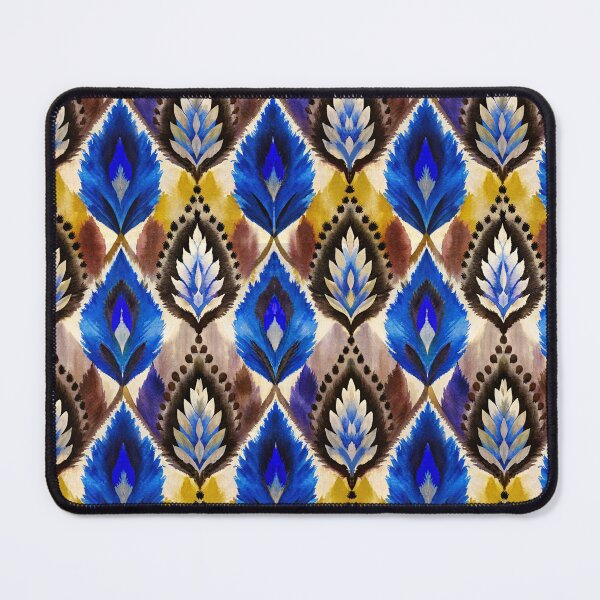 Item preview, Ikat Patterns blue and brown watercolor designed and sold by patterncrow.