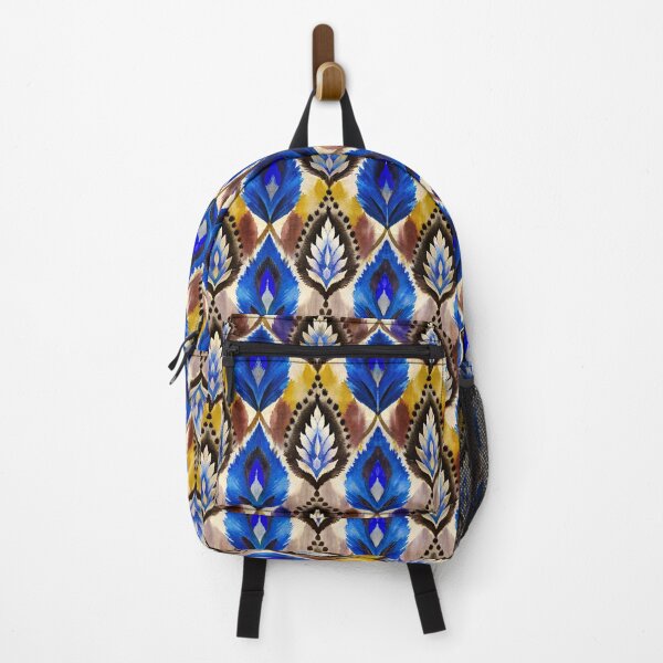 Item preview, Ikat Patterns blue and brown watercolor designed and sold by patterncrow.