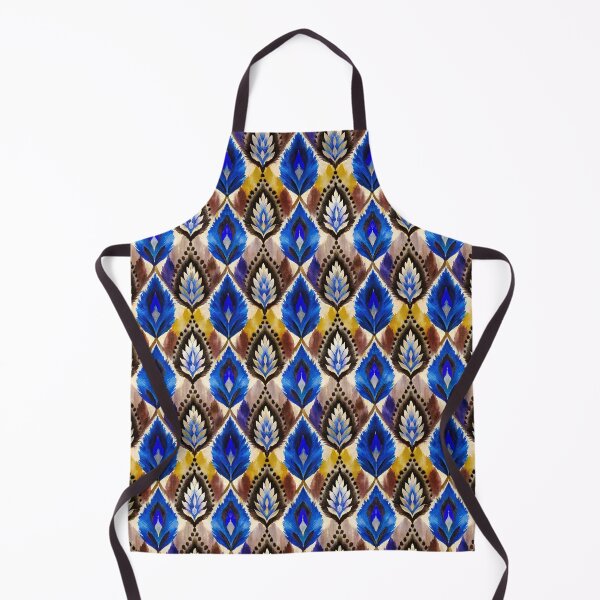 Item preview, Ikat Patterns blue and brown watercolor designed and sold by patterncrow.