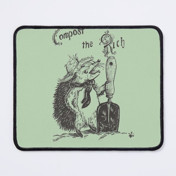 Item preview, Gardening (and anticapitalist) hedgehog - Linocut version designed and sold by Loki Propagandart.