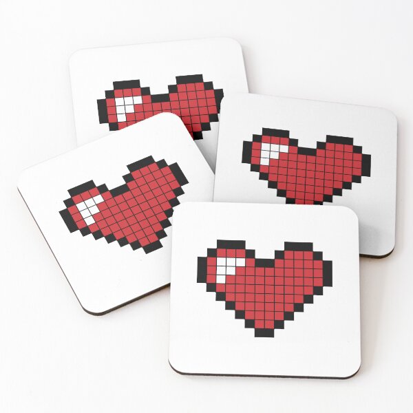 Item preview, Lovely Red Pixel Heart Cute Cartoon  designed and sold by Slassyat.