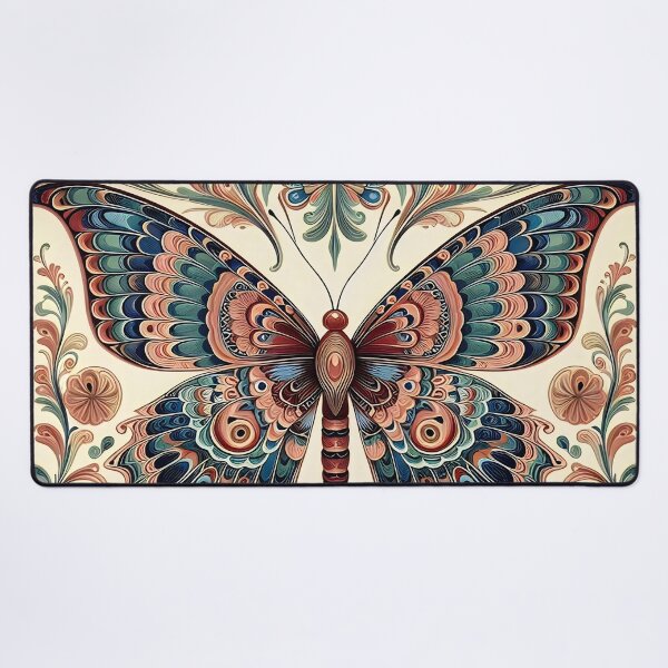Item preview, Ornamental Butterfly Textile Art inspired by William Morris. designed and sold by CinEmmaDesign.