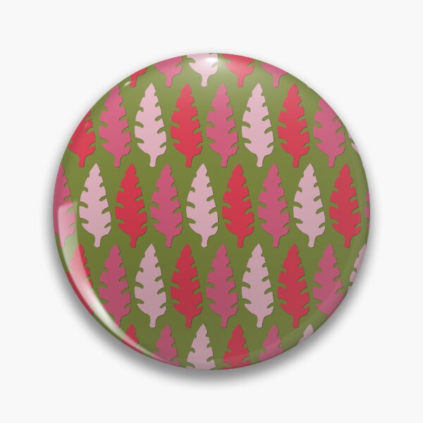Item preview, Pink Leaves on Mossy Green  designed and sold by CattDesigns.