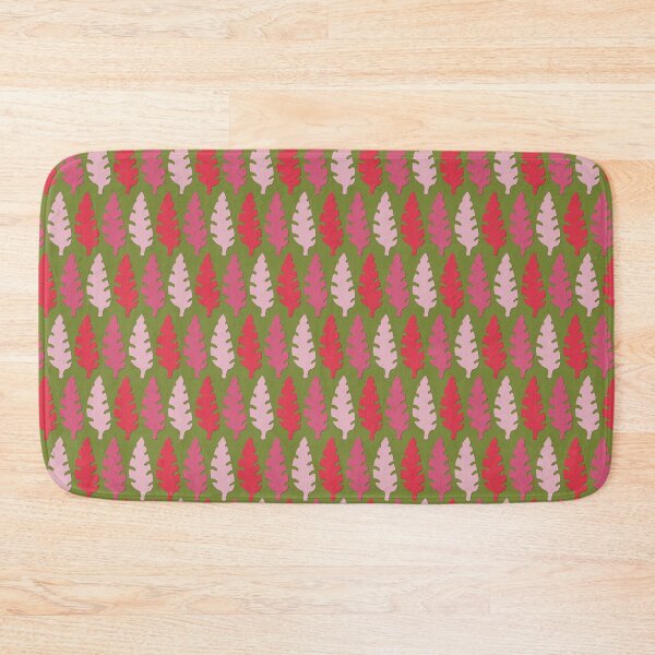 Item preview, Pink Leaves on Mossy Green  designed and sold by CattDesigns.