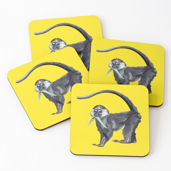 Item preview, M is for Mangabey,Mangabey Artwork – Elegant Primate Illustration and African Wildlife Design designed and sold by PrettylittlepastelUk.