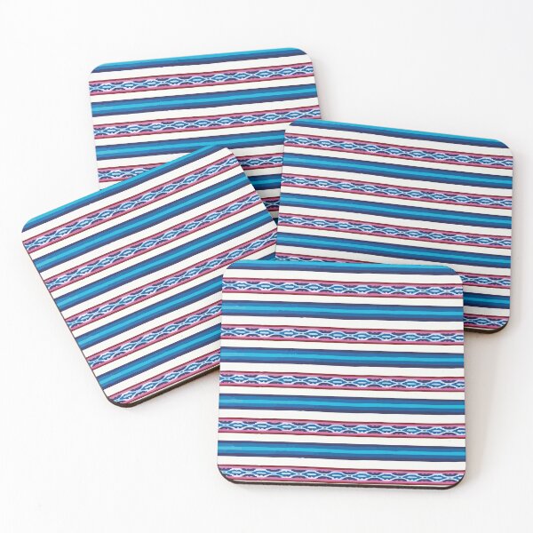 Item preview, Sky blue stripes poncho fabric bright fun decor designed and sold by T-Mex.