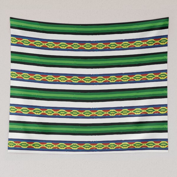 Item preview, Emerald green stripes poncho fabric bright fun decor designed and sold by T-Mex.