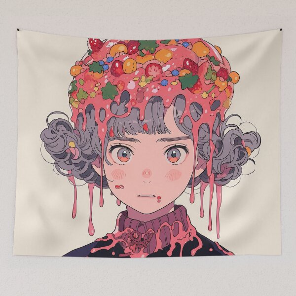 Item preview, Berry Sundae Drizzle Cascade Anime Girl designed and sold by bubblegoth.