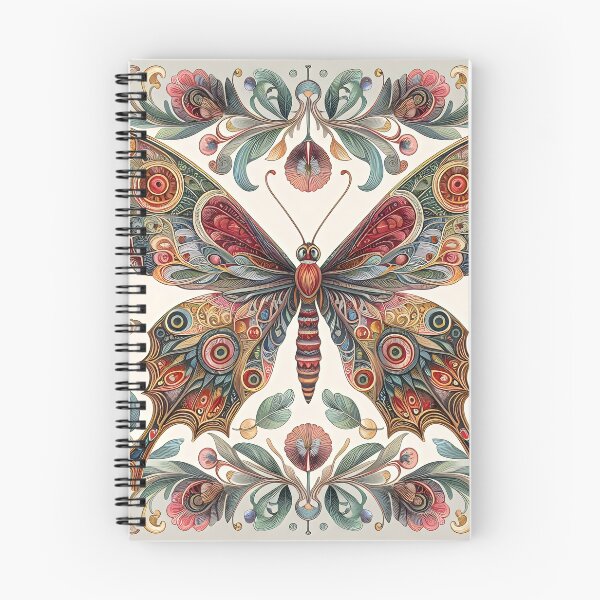 Item preview, Intricate Butterfly Textile Art Inspired by William Morris - Nature-Inspired Design designed and sold by CinEmmaDesign.