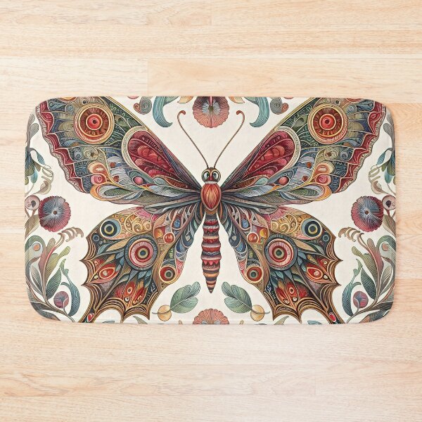 Item preview, Intricate Butterfly Textile Art Inspired by William Morris - Nature-Inspired Design designed and sold by CinEmmaDesign.