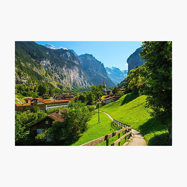 Item preview, Lauterbrunnen Village, Bernese Oberland, Switzerland, Swiss Alps, Mountain Landscape  designed and sold by newburyboutique.