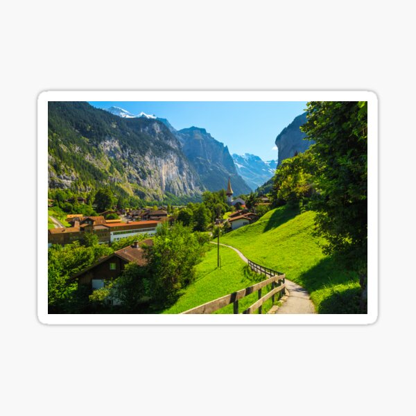 Item preview, Lauterbrunnen Village, Bernese Oberland, Switzerland, Swiss Alps, Mountain Landscape  designed and sold by newburyboutique.