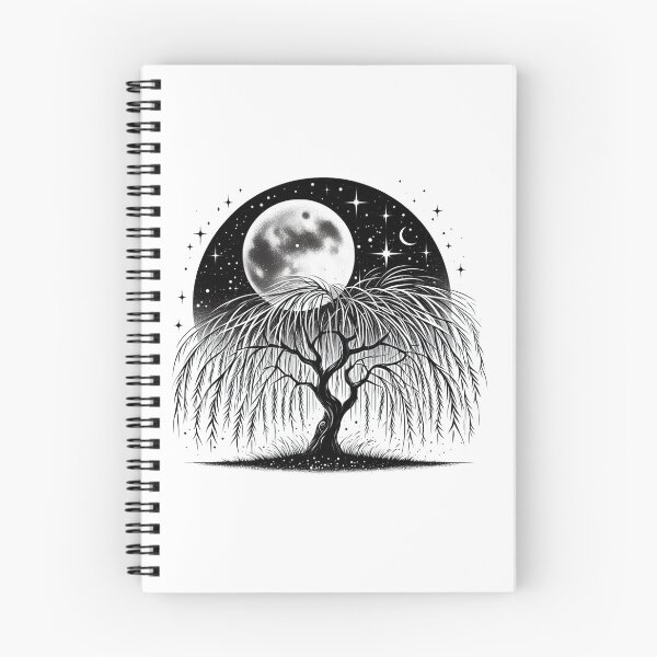 Item preview, cool graceful willow tree with moon and stars designed and sold by bouslama_shop  ⭐️⭐️⭐️⭐️⭐️.