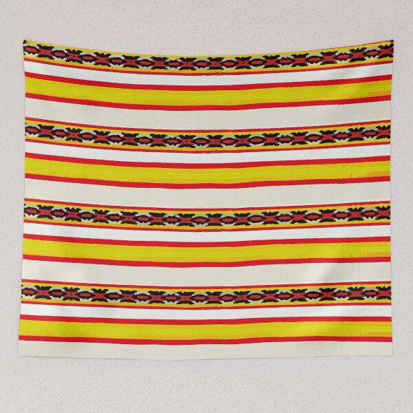 Item preview, Bright yellow stripes poncho fabric bright fun decor designed and sold by T-Mex.